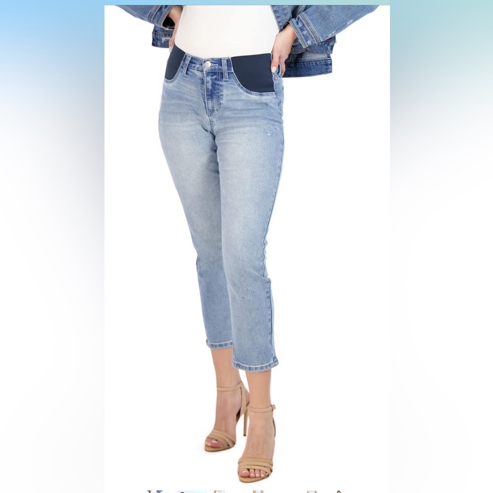 Savi Parker - Maternity Straight Leg Jeans with Stretch Panels